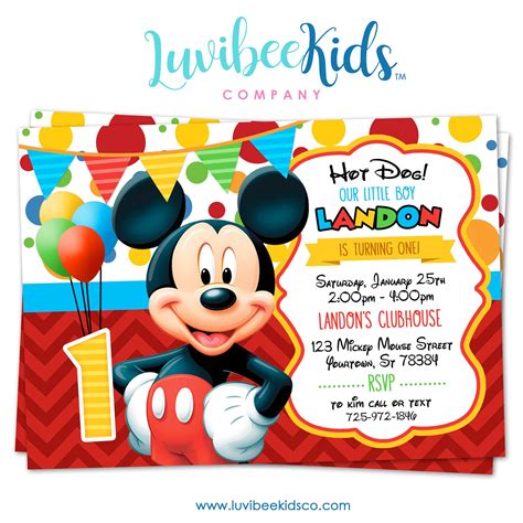 Template Mickey Mouse Invitation