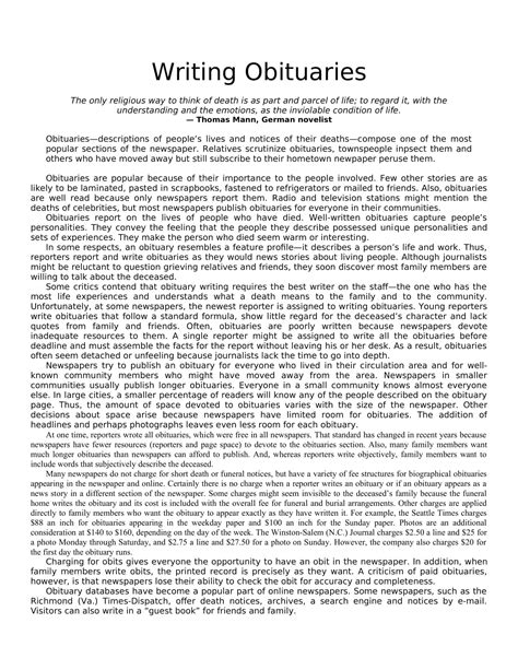 Template Obituary Examples Content Calendar Template