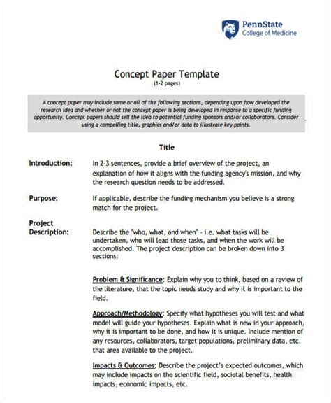 Template Of Concept Paper