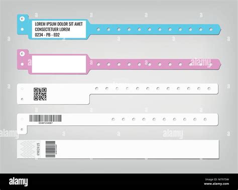 Template Of Different Models Of Bracelet And Security Codes Suitable