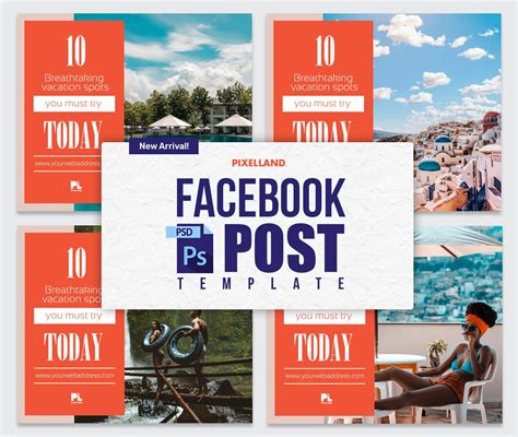 Template PSD Posts Facebook
