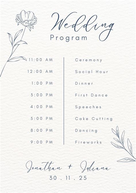 Template Wedding Programs
