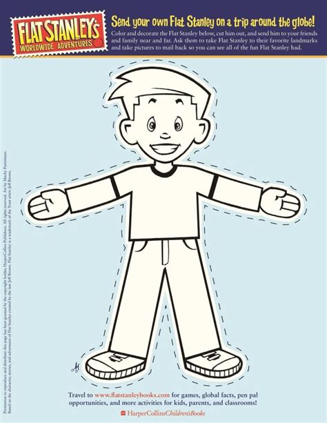 PDF. Size: 381.6 KB. Download. This is one of the best Flat Stanley template that carries black and white Flat Stanley carrying a board that reads “The Musical Adventures of Flat Stanley”. You can completely customize this template and can even edit the text as per your desire. This template is available for free. . 