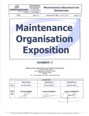 Template of a maintenance organization exposition manual. - Manuale di installazione del montascale sterling 950.