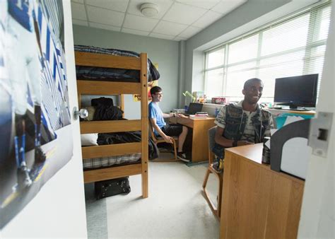 All residence and scholarship hall rooms and suites are furnished with a bed, bed rail, mattress, desk and chair, dresser, and closet for each resident. The head and foot of the beds serve as a built-in ladder. Window blinds are provided. All mattresses in residence and scholarship halls are extra long twin (36" x 80") except Sellards .. 
