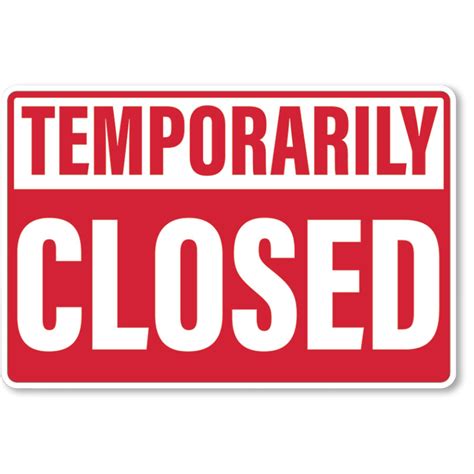 Temporarily Closed Sign Printable