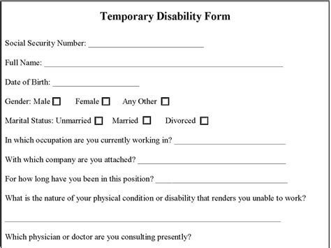 Temporary Disability Forms Ca Universal Network