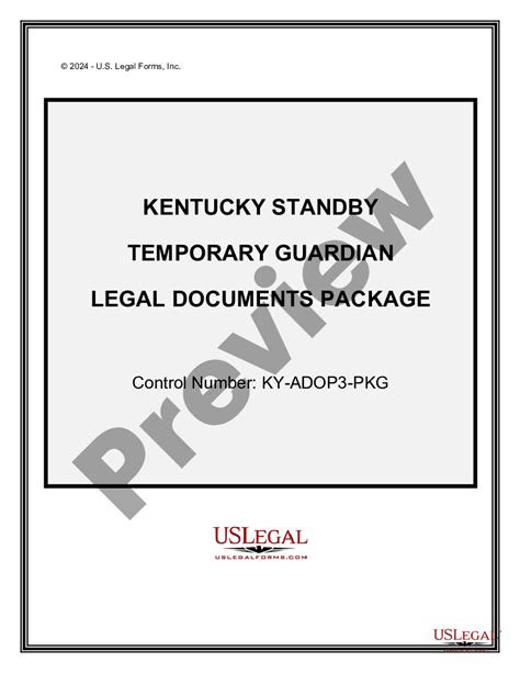 Temporary Guardianship Form Kentucky Form US Legal Forms