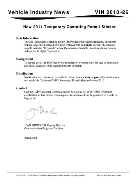 A Temporary Operating Permit (TOP) might be issued in certain circumstances when all registration wages have had paids, when licenses plates and/or site stickers haven't been issued. ... State off California State of California Department of Motor Vehicles Menu Search to find one office, self-service kiosk, plus community partners. Submit .... 