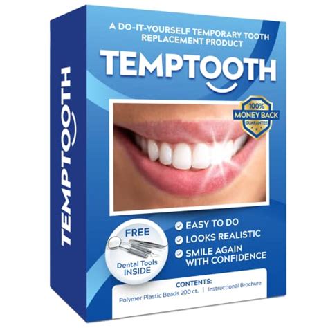 Temporary Tooth Replacement Kit (Single Kit) 528 reviews. $23.95 $32.95. Sale. Temporary Tooth Double Kit (Save $10.80) 54 reviews. $43.10 $53.99. Temptooth is #1 do it yourself temporary missing tooth replacement product to safely fill the gaps and Solution For Temporary Tooth Replacement Process for those missing a single tooth, DIY Temporary .... 