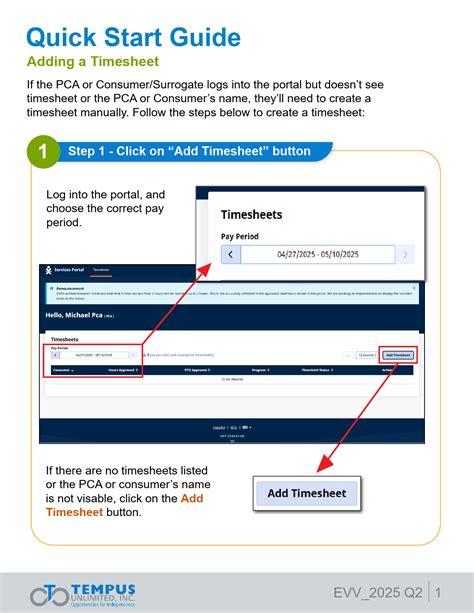 Tempus unlimited timesheet schedule 2.  Signatures: The PCA and the consumer/surro...