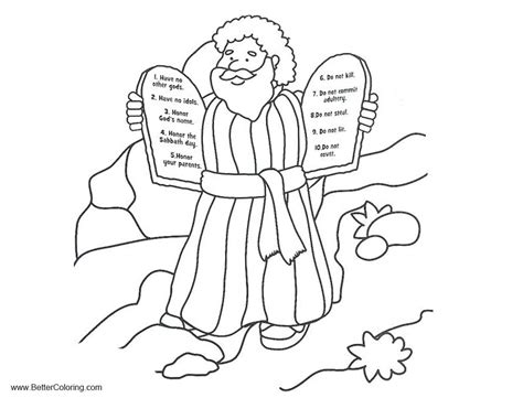 Ten Commandments Coloring Pages Line Drawing Free Printable Coloring