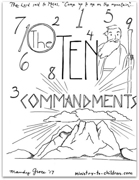 Ten Commandments For Kids Coloring Pages