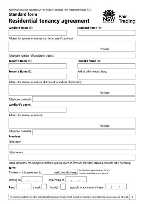 Tenancy Agreement Template