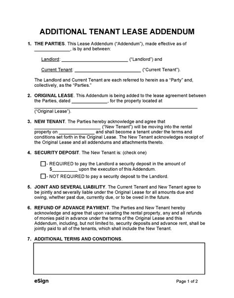 Tenant Addition Addendum Rentce