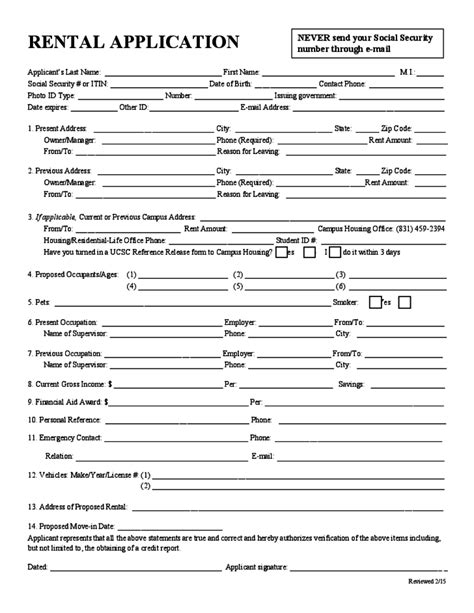 Tenant Application Form California Five Unconventional Knowledge About