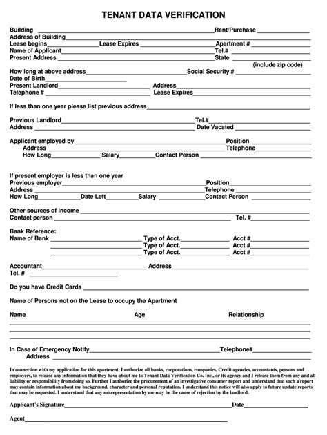 Tenant Data Verification