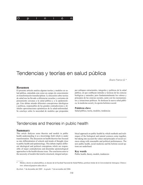 Tendencies and theories in public health Revista Facultad …