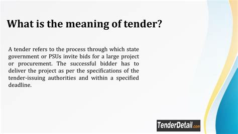 Tender - Meaning & Importance MBA Skool