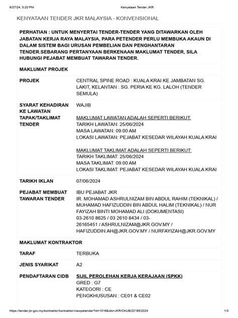 Tender jkr.  445 live Tender Notices for Jkr are available.  SENARAI K...