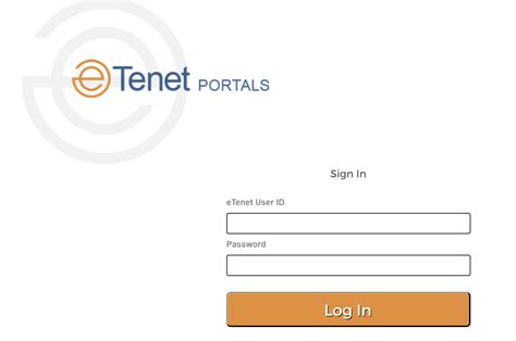 Tenet External Application Portal. eTenet ID: Password: eTene