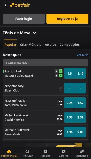 Tenis de mesa betfair.