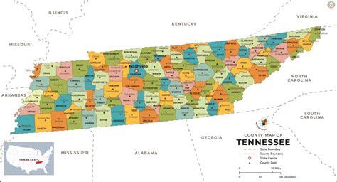 Tennessee County Map Map of Tennessee …