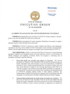 Tennessee Executive Order no. 94 FMCSA