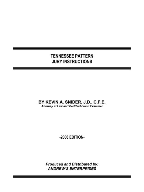 Tennessee Pattern Jury Instructions Form Fill Out and Sign Printable