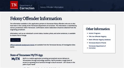 Jul 29, 2015 · The app’s web-based companion, Felony Offender Information Look Up (FOIL), is one of the most used TN.gov online services, with 2.5 million searches in 2014. With nearly a third of TN.gov ... . 