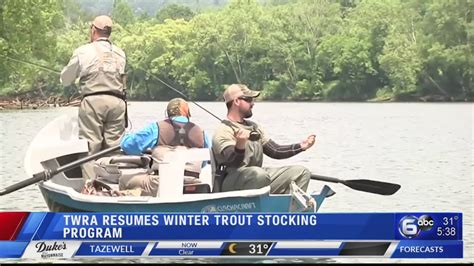 Tennessee trout stocking. The Tennessee Wildlife Resources Agency has begun its 2020-21 winter trout stocking schedule. TWRA plans to release approximately 75,000 rainbow trout into Tennessee waters through March. The program provides numerous close to home trout fishing opportunities for anglers during the winter months. 