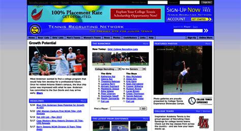Tennis recruiting network. Are you looking for the best college tennis programs in the nation? Browse the complete list of NCAA Division I teams and find out their rankings, rosters, schedules, and more. Whether you are a prospective student-athlete, a coach, or a fan, you can access all the information you need at Tennis Recruiting. 