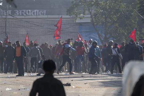 Tens of thousands of protesters demanding a restoration of Nepal’s monarchy clash with police