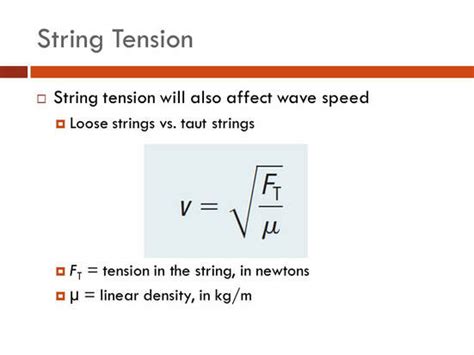 Tension in a string equation