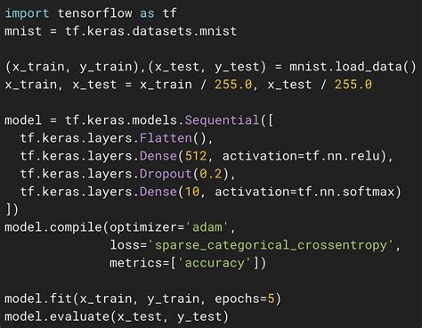 Tensorflow model compile.  import tensorflow as tf # Assume 'model' is a defined ...