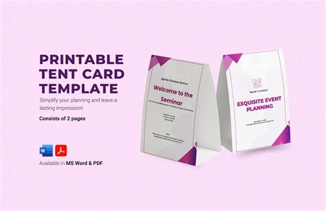 Tent Card Template Vector Cards Design Templates