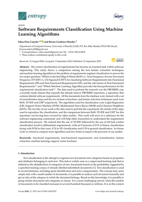 Tera codes 2019.  Software Requirements classification using Machine Learning algorithms o...