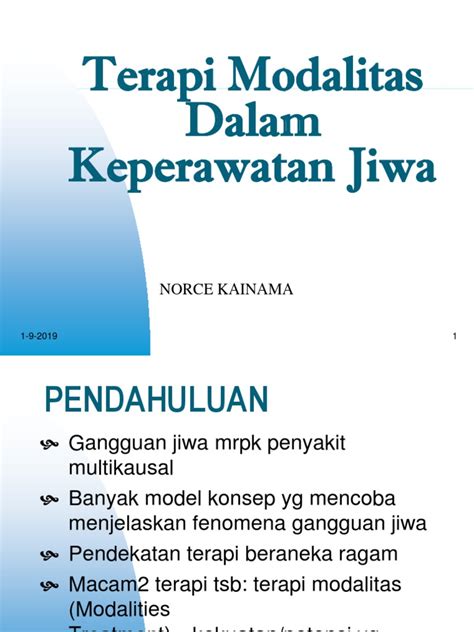 Terapi Modalitas Dalam Keperawatan Jiwa (terapi Kognitif Dan Terapi …