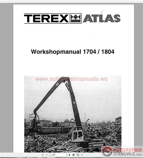Terex atlas 1704 1804 excavator service repair manual. - 92 chevy g20 van repair manual.