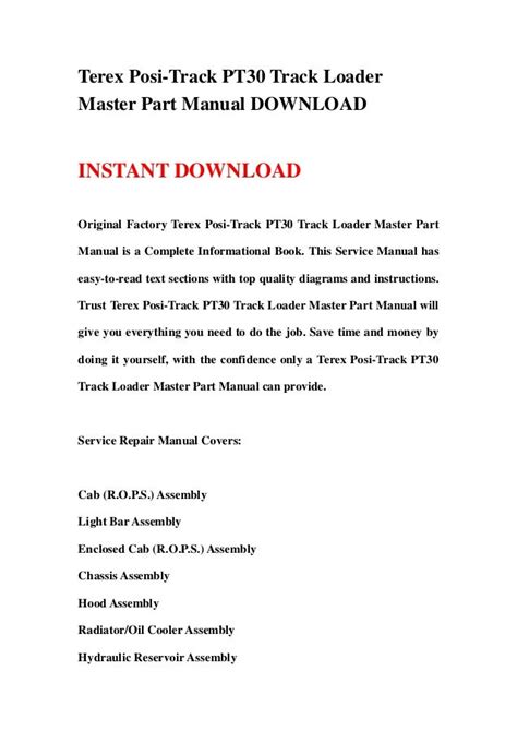 Terex posi track pt30 track loader master part manual. - Handbook of carbohydrate engineering handbook of carbohydrate engineering.