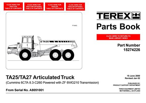 Terex ta25 ta27 articulated dumptruck service repair manual. - John deere 410d 510 backhoe loaders oem parts manual.