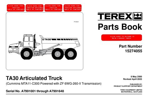 Terex ta30 articulated dump truck parts catalog manual download. - Galatas: una llamada a la libertad cristiana: galatians.