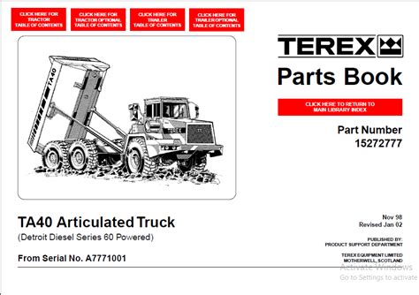 Terex ta40 articulated truck parts catalog manual download. - Zeks hps air dryer maintenance manual.