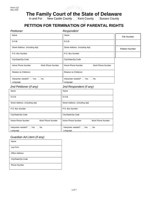 Termination Parental Rights File Form Fill Out and Sign Printable PDF