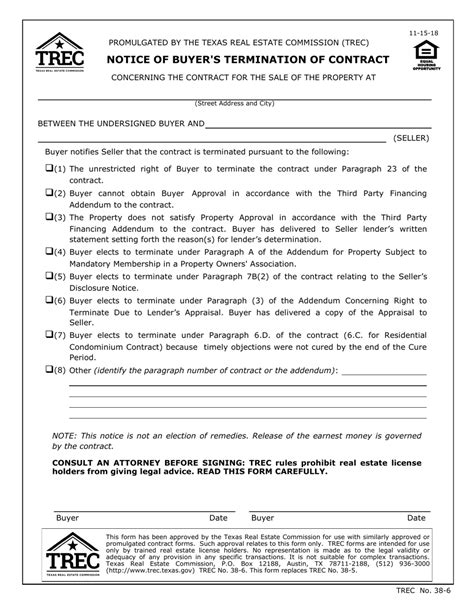 Termination of Agreements – Texas REALTORS® Terminating a …