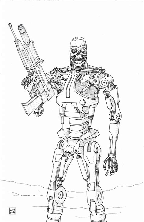 Terminator T 800 Coloring Pages Coloring Pages