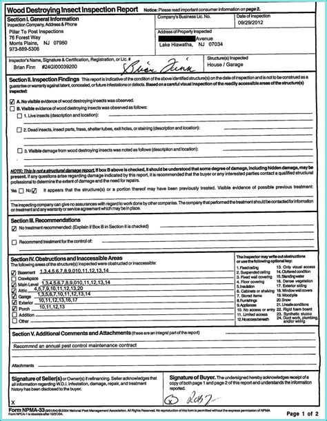 Termite Inspection Form For Va Loans Forms OTY5NA Resume Examples