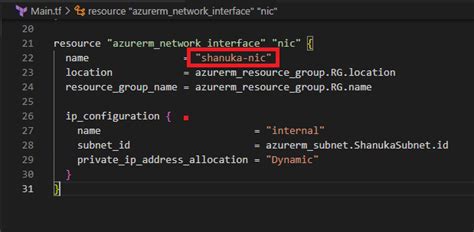 Terraform azurerm virtual network. id private_ip_address_allocation"Dynamic" C...