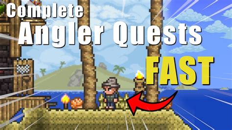 Terraria angler quests. 3) If you collect one and hold it in your trash you can collect another. 4) Click hold the new one in your inventory and the other one will come into your inventory too. 5) You now have three of the quest fish in your inventory without use of chests. (Alternatively you can use your piggy bank). 6) Go to the angler and he'll take one finishing ... 