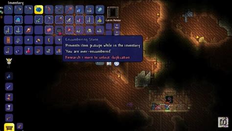 Terraria can't pick up items. Items are entities that are among the most basic components of Terraria. The player can interact with most items by using, consuming, or placing them. Items are always in one of two forms: "dropped", i.e. being part of the world, or in an inventory pertaining to a player, NPC vendor, or storage item. Dropped items can usually be picked up by the player to … 